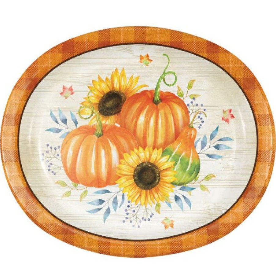 Holidays * | Creative Converting Harvest Truck Oval Platter, 8 Ct Thanksgiving Party Decorations