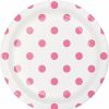 Themed Tableware * | Creative Converting Dots & Stripes Candy Pink Dessert Plates, 8 Ct