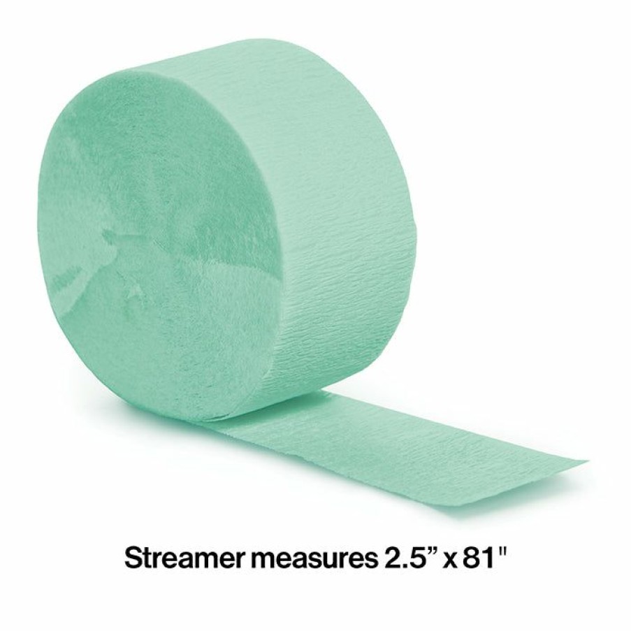 Solid Color Tableware * | Creative Converting Fresh Mint Crepe Streamers 81 Solid Color Tableware