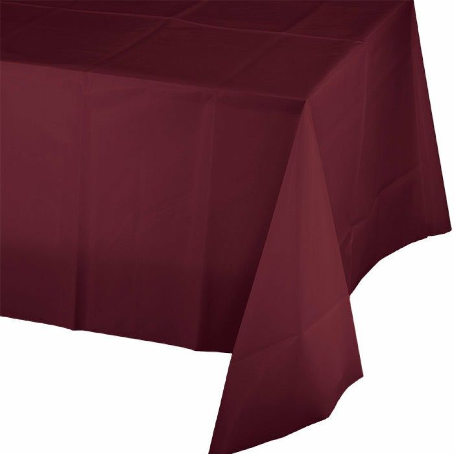 Solid Color Tableware * | Creative Converting Burgundy Tablecover Plastic 54 X 108 Solid Color Tableware