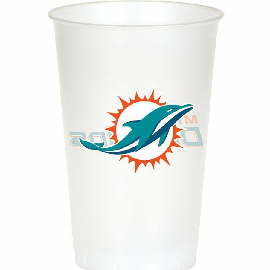 Sports * | Creative Converting Miami Dolphins Plastic Cup, 20Oz 8Ct