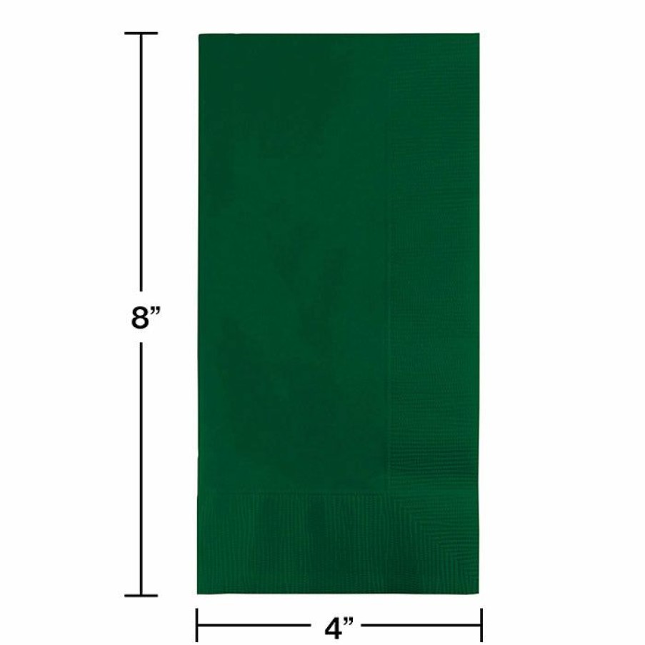 Solid Color Tableware * | Creative Converting Hunter Green Dinner Napkins 2Ply 1/8Fld, 100 Ct Solid Color Tableware