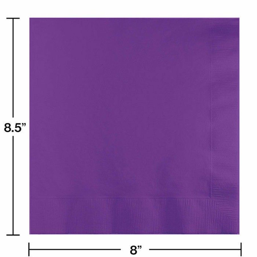 Solid Color Tableware * | Creative Converting Amethyst Dinner Napkins 3Ply 1/4Fld, 25 Ct