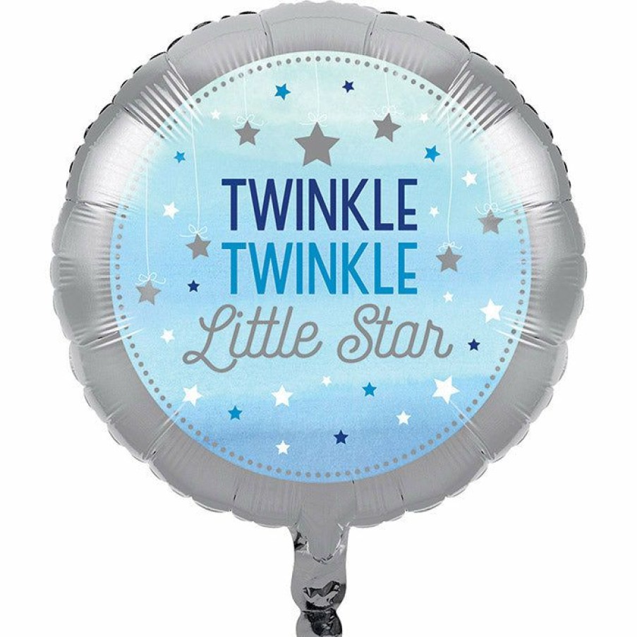 Birthdays * | Creative Converting 1St Birthday Party Themes One Little Star Boy Metallic Balloon 18