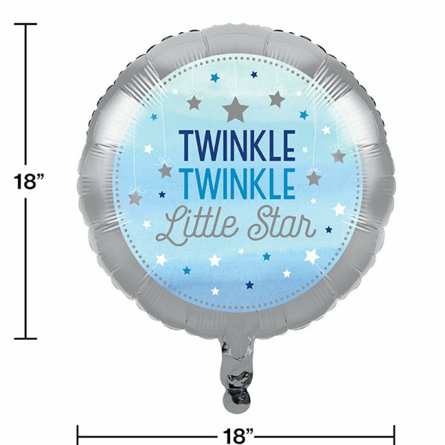 Birthdays * | Creative Converting 1St Birthday Party Themes One Little Star Boy Metallic Balloon 18