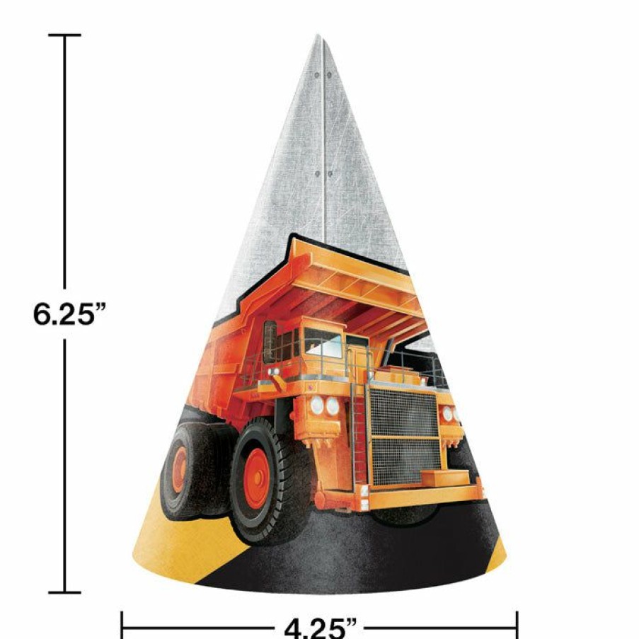 Birthdays * | Creative Converting Kids Birthday Party Themes Big Dig Construction Party Hats, 8 Ct