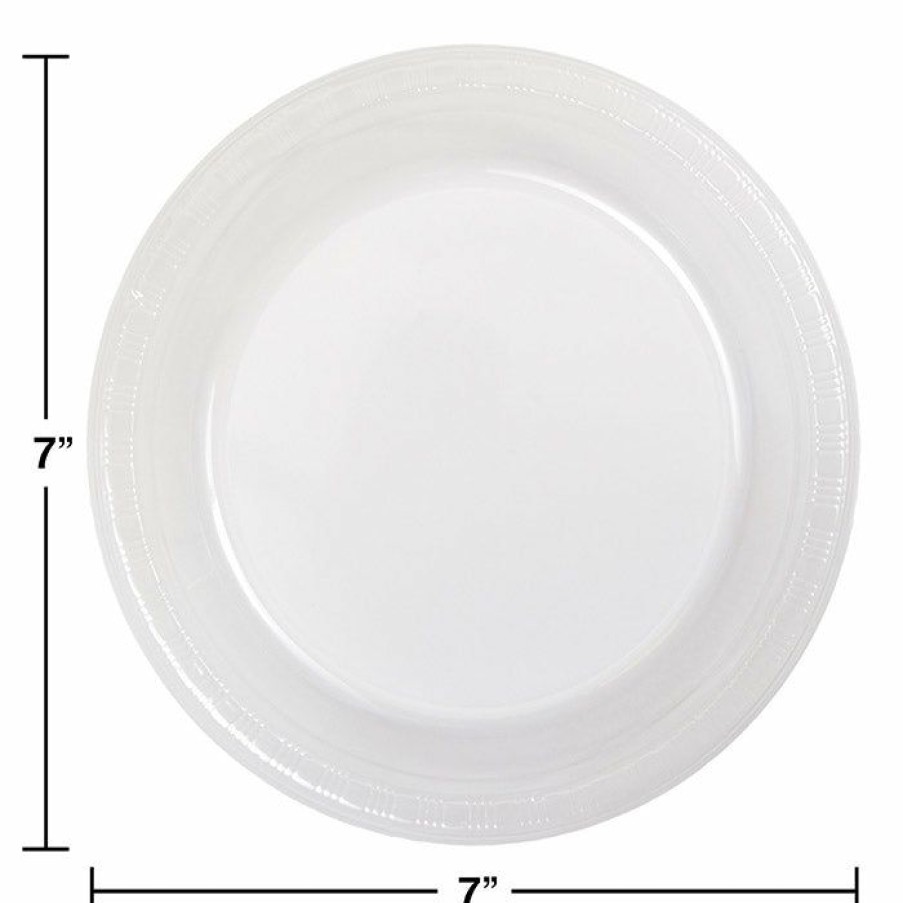 Solid Color Tableware * | Creative Converting Clear Plastic Dessert Plates, 20 Ct