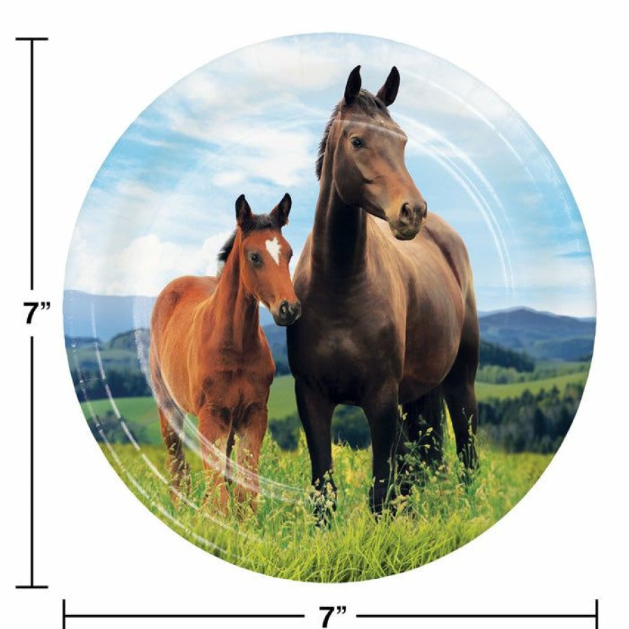 Birthdays * | Creative Converting Kids Birthday Party Themes Horse And Pony Dessert Plates, 8 Ct