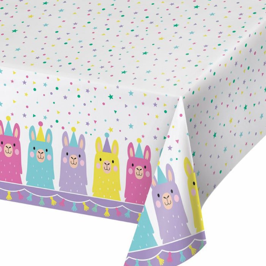 Birthdays * | Creative Converting Kids Birthday Party Themes Llama Party Plastic Tablecover All Over Print, 54 X 102