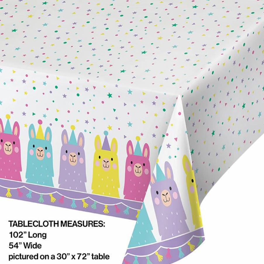 Birthdays * | Creative Converting Kids Birthday Party Themes Llama Party Plastic Tablecover All Over Print, 54 X 102