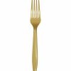 Solid Color Tableware * | Creative Converting Glittering Gold Plastic Forks, 24 Ct