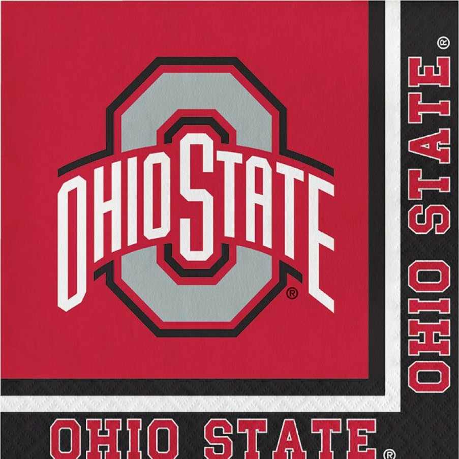 Sports * | Creative Converting Ohio State University Napkins, 20 Ct Ncaa College Themed Party Decorations