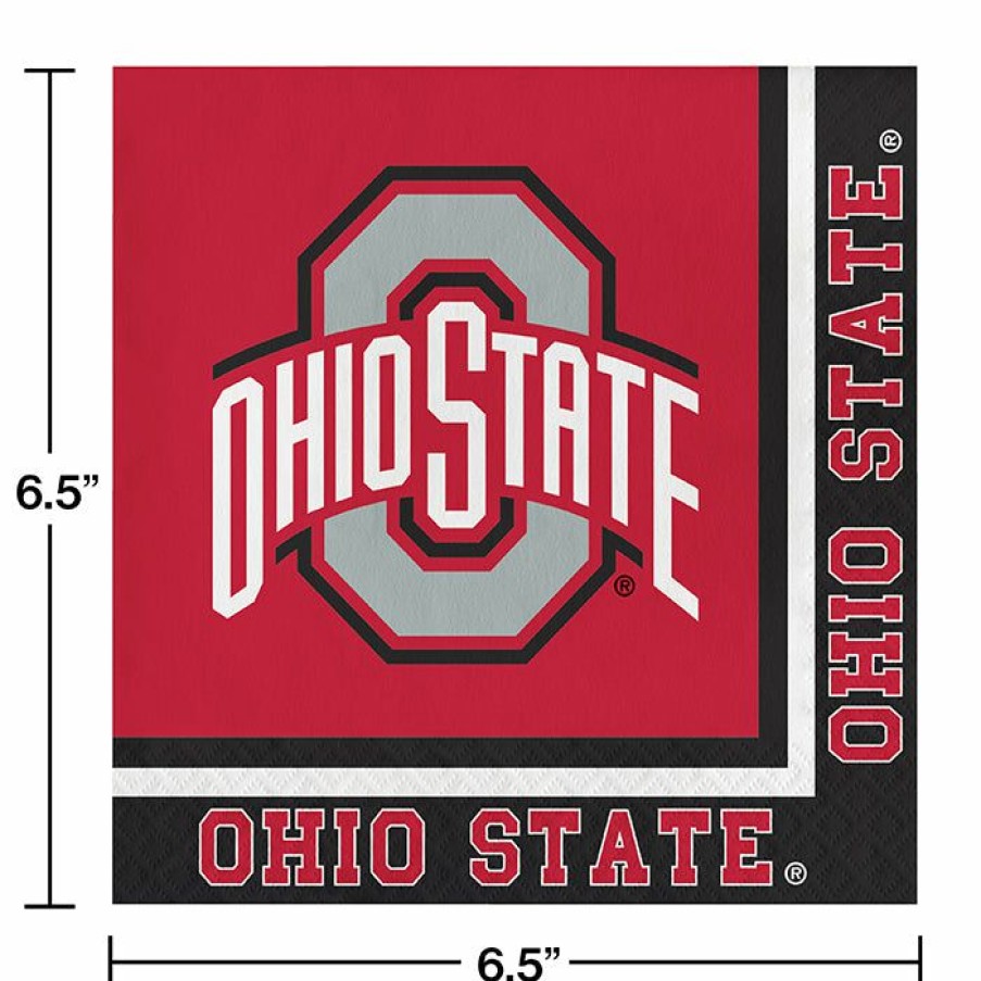 Sports * | Creative Converting Ohio State University Napkins, 20 Ct Ncaa College Themed Party Decorations