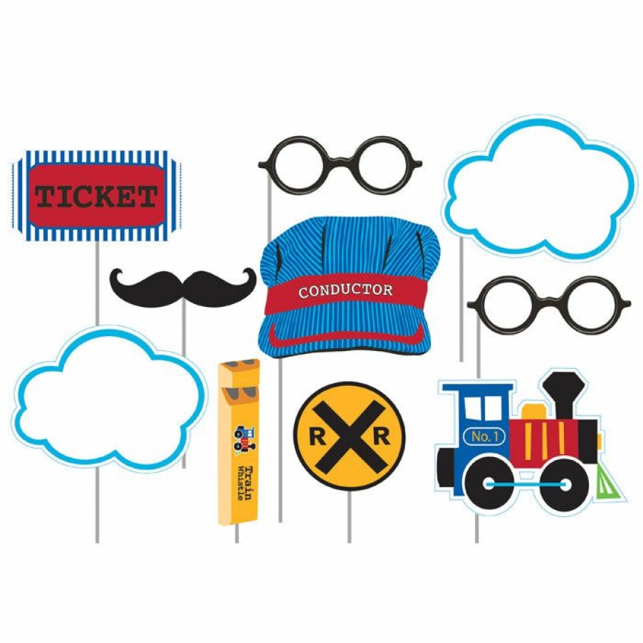 Birthdays * | Creative Converting 1St Birthday Party Themes All Aboard Photo Booth Props (60/Case)