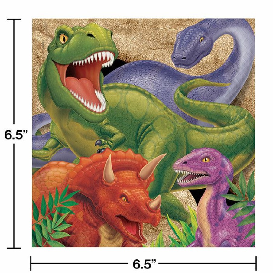 Birthdays * | Creative Converting Dinosaur Napkins, 16 Ct Kids Birthday Party Themes