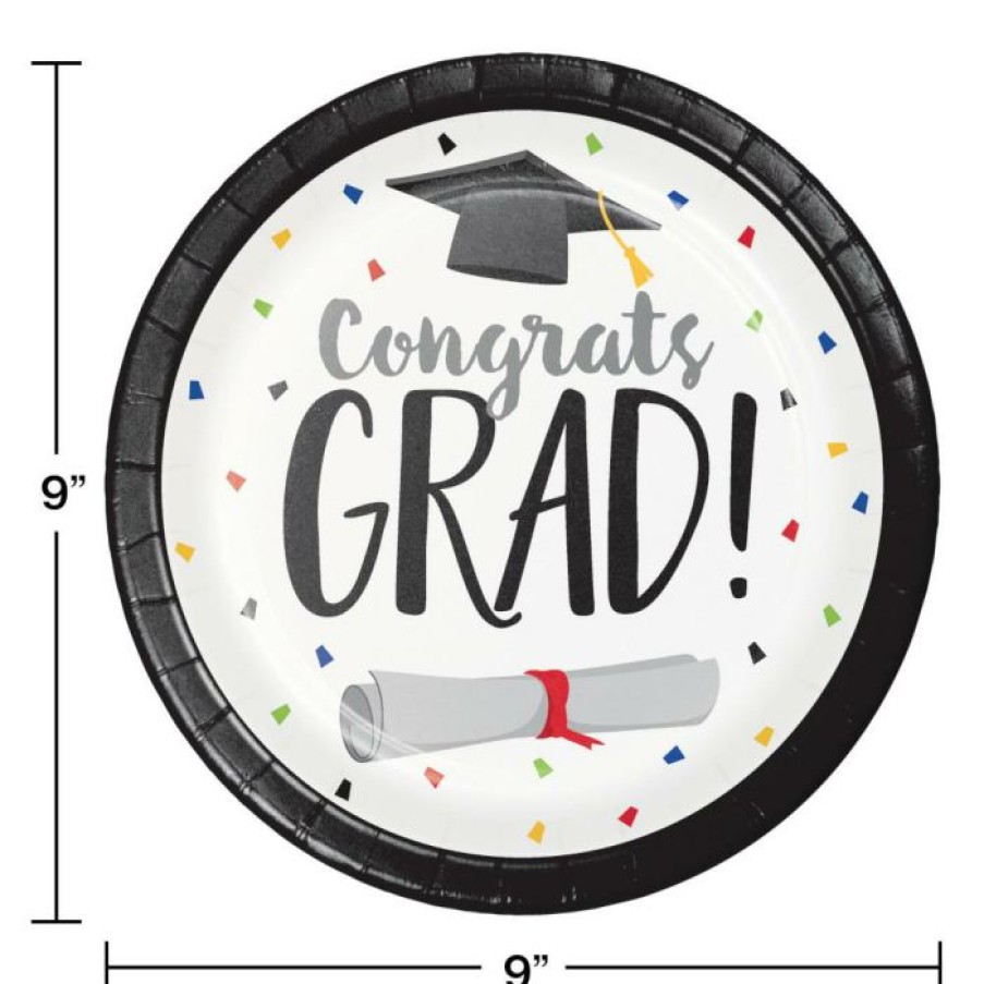 Graduation Party Supplies * | Creative Converting Graduation Fun Dinner Plate 8Ct