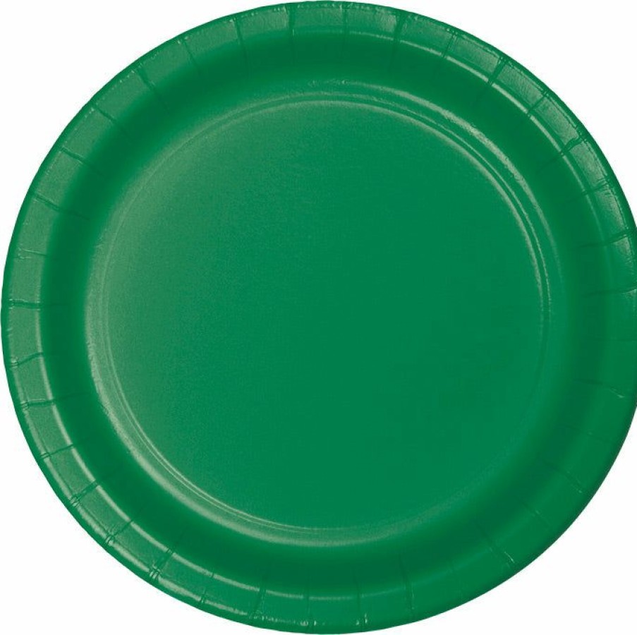 Solid Color Tableware * | Creative Converting Emerald Green Banquet Plates, 24 Ct