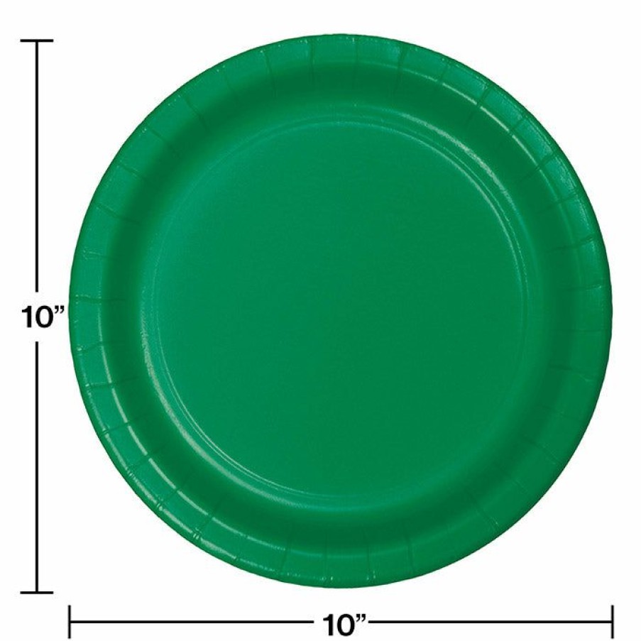 Solid Color Tableware * | Creative Converting Emerald Green Banquet Plates, 24 Ct