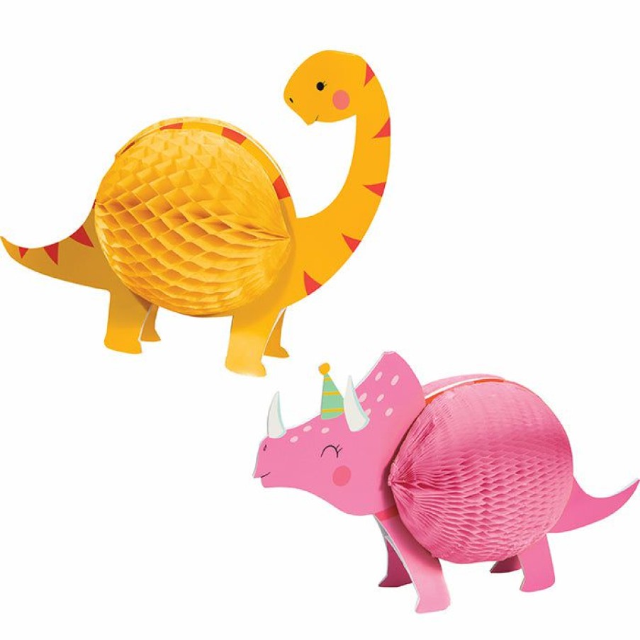 Birthdays * | Creative Converting Girl Dino Party Centerpiece Hc Shaped 2Ct