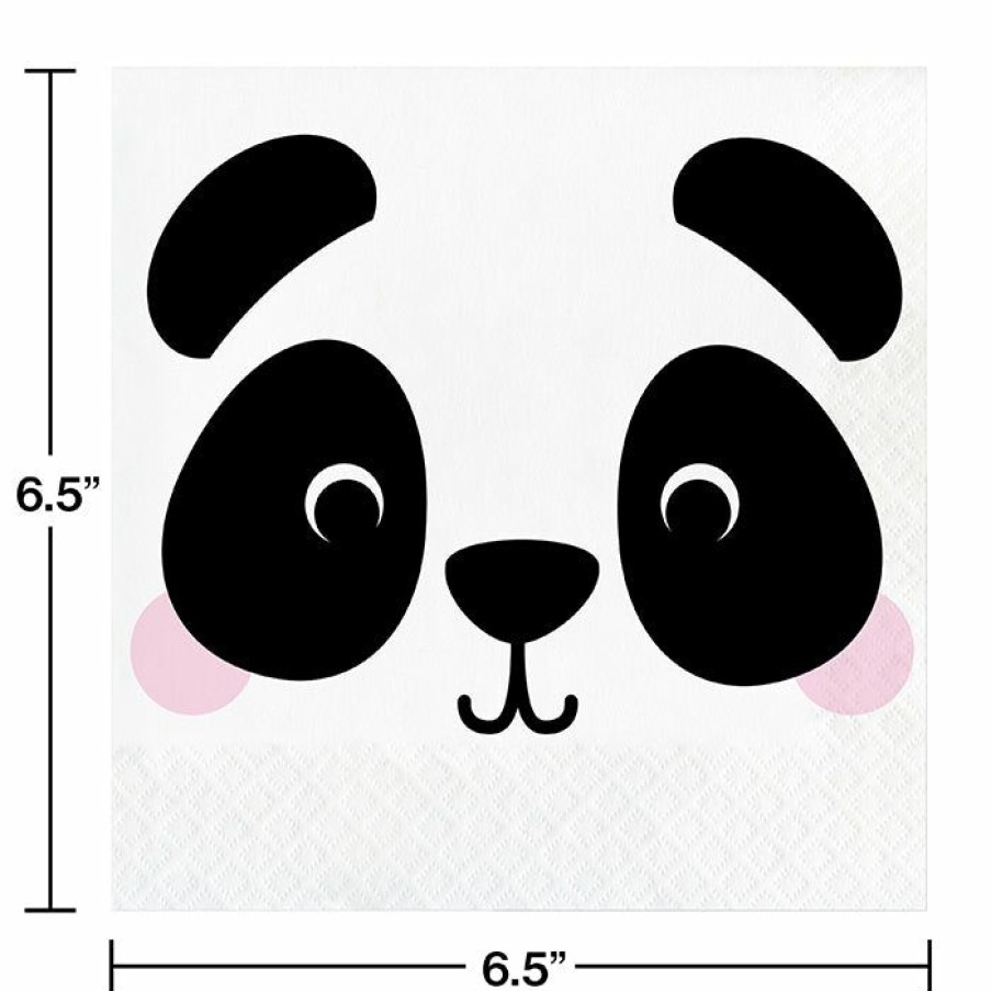 Birthdays * | Creative Converting Animal Faces Luncheon Napkin, Panda 16Ct Kids Birthday Party Themes