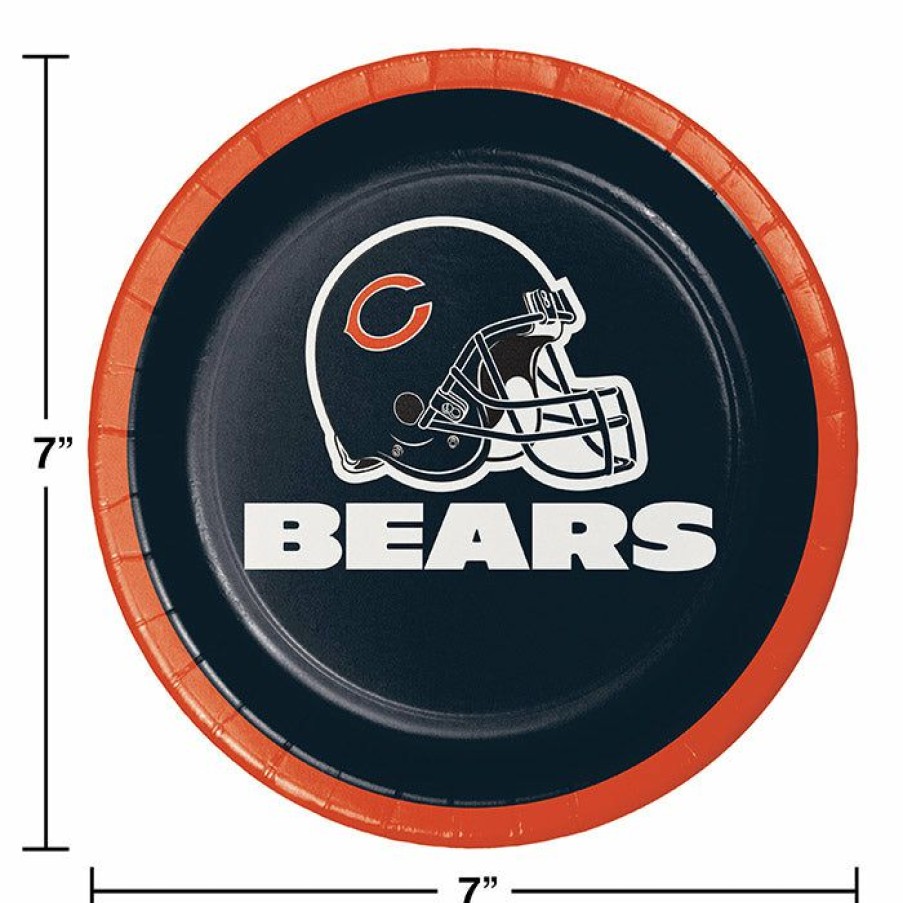 Sports * | Creative Converting Chicago Bears Dessert Plates, 8 Ct