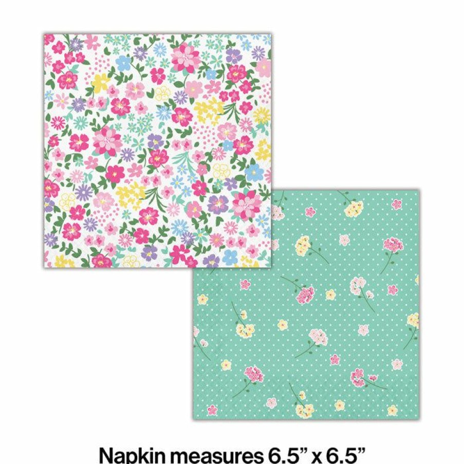 Birthdays * | Creative Converting Floral Tea Party Luncheon Napkin, 2 Sided, 16 Ct