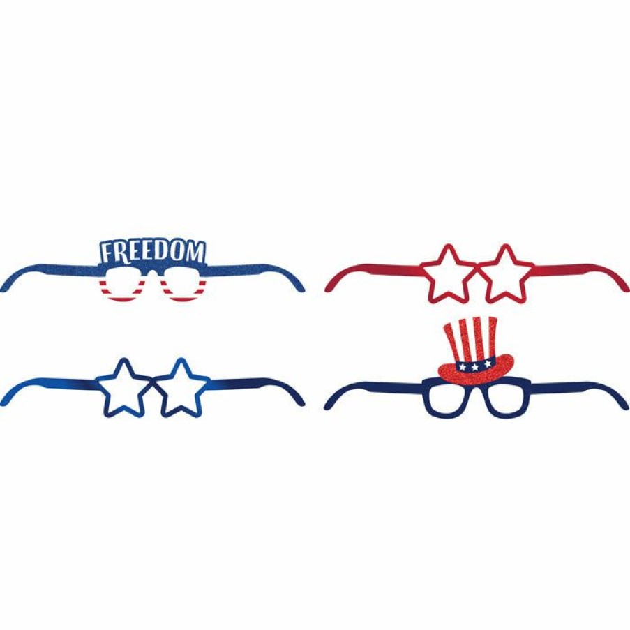 Holidays * | Creative Converting Patriotic And 4Th Of July Party Decorations Patriotic Paper Glasses 4Ct