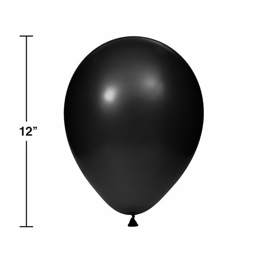 Solid Color Tableware * | Creative Converting Latex Balloons 12 Black, 15 Ct