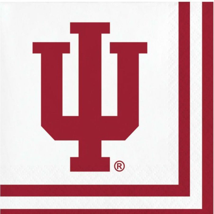 Sports * | Creative Converting Ncaa College Themed Party Decorations Indiana University Beverage Napkins, 20 Ct