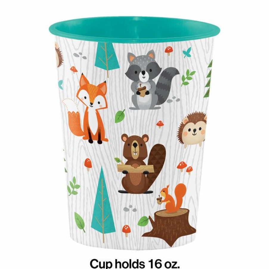 Birthdays * | Creative Converting Wild One Woodland Plastic Cup 1St Birthday Party Themes