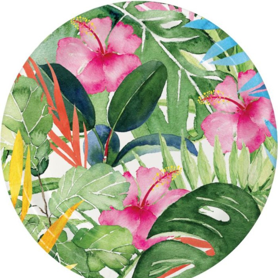 Themed Tableware * | Creative Converting Floral Paradise Dessert Plate (8/Pkg) Themed Tableware