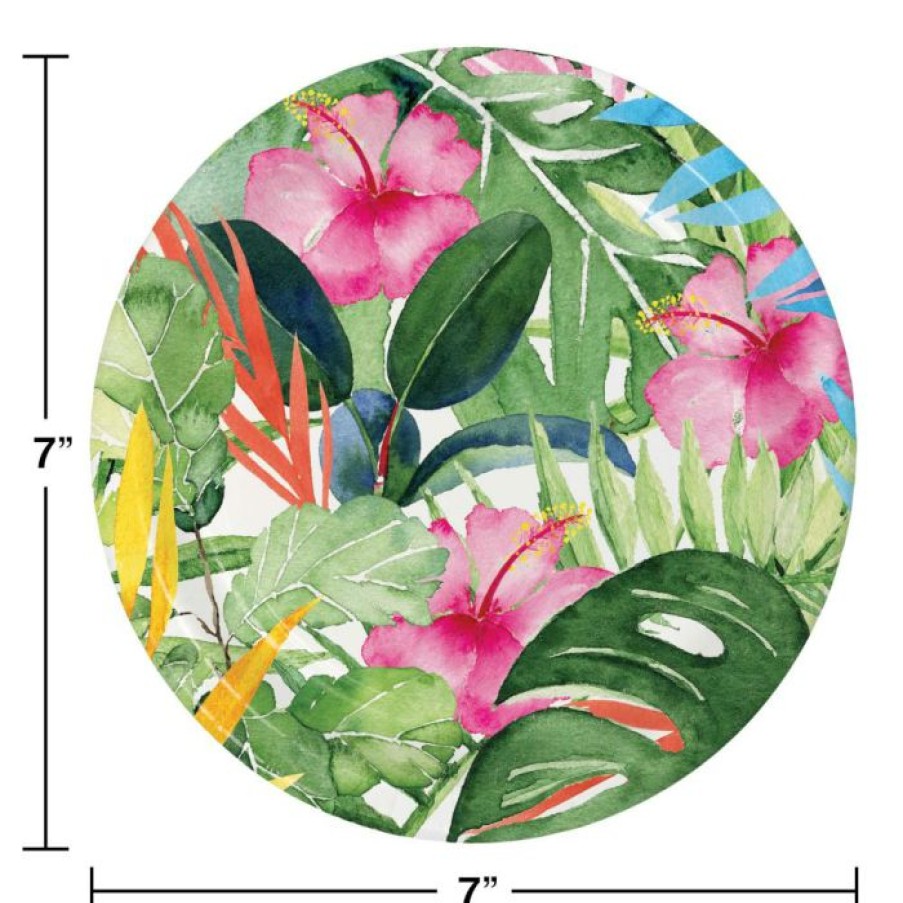 Themed Tableware * | Creative Converting Floral Paradise Dessert Plate (8/Pkg) Themed Tableware