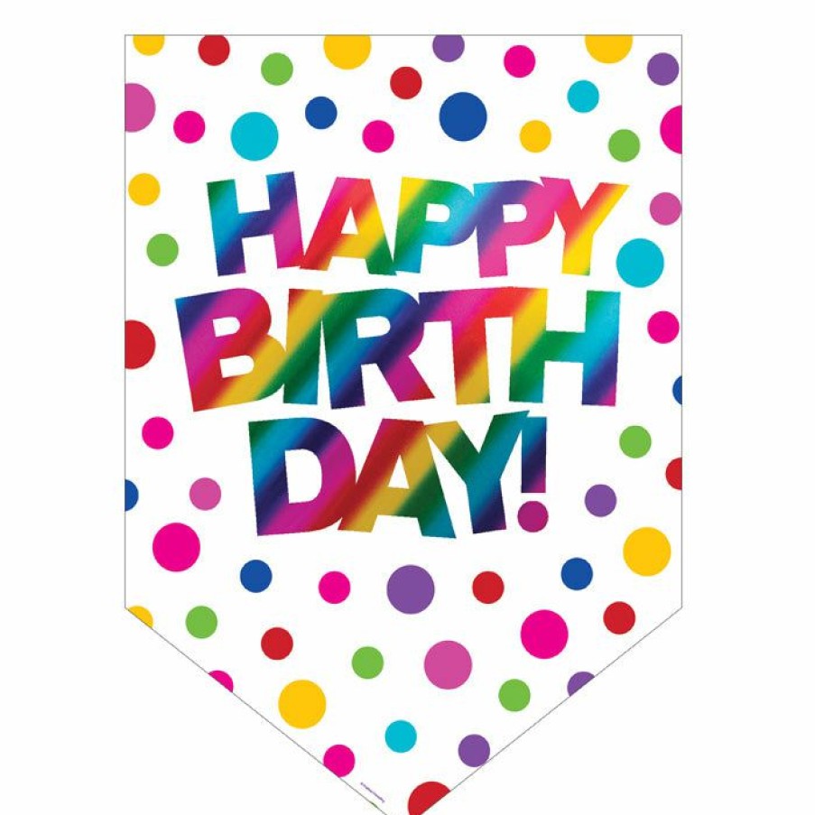 Birthdays * | Creative Converting Kids Birthday Party Themes Rainbow Foil Happy Birthday Door Sign