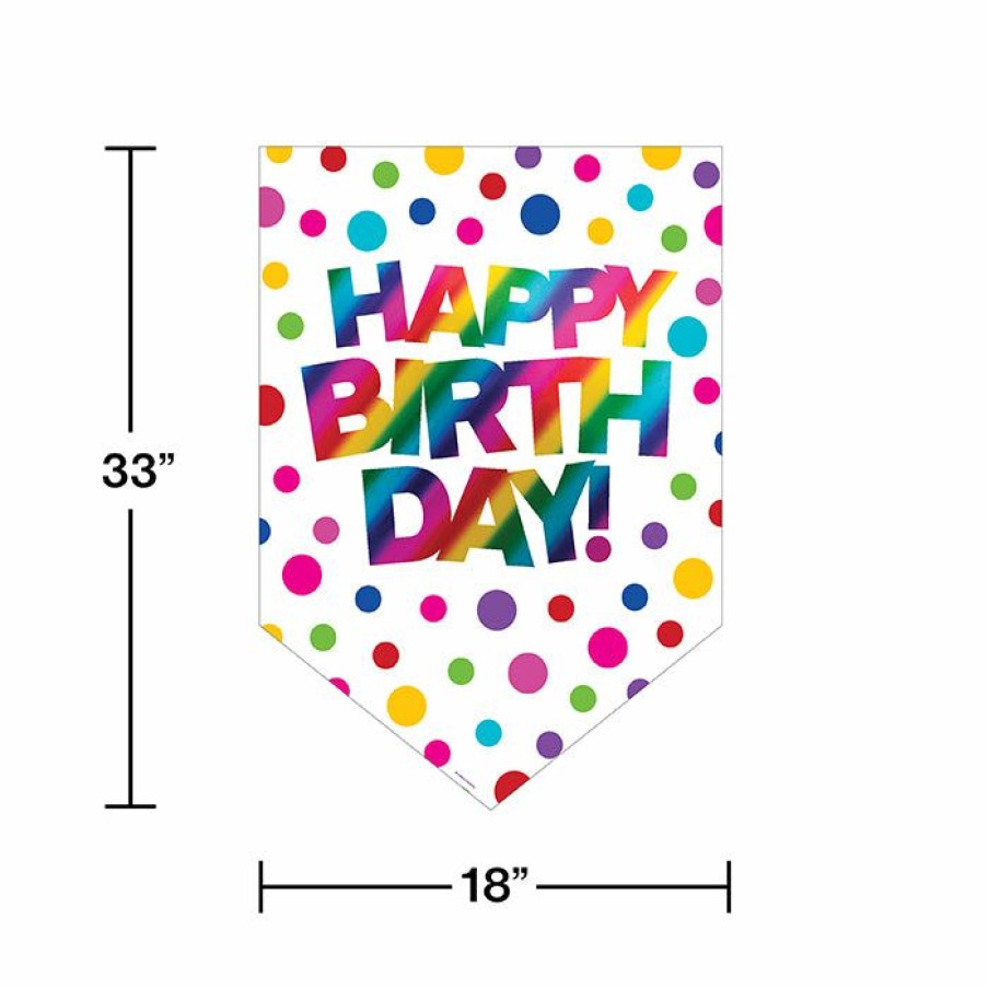 Birthdays * | Creative Converting Kids Birthday Party Themes Rainbow Foil Happy Birthday Door Sign