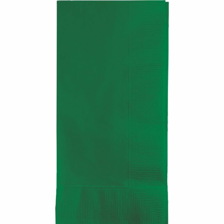 Solid Color Tableware * | Creative Converting Emerald Green Dinner Napkins 2Ply 1/8Fld, 50 Ct Solid Color Tableware