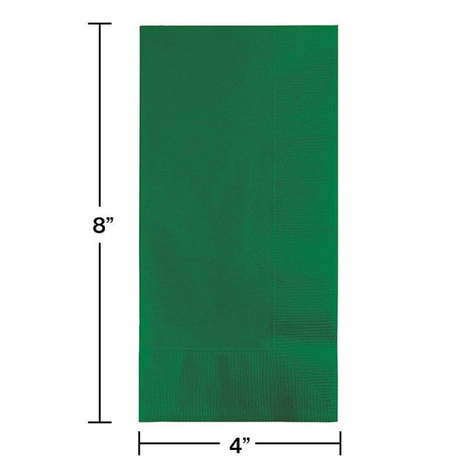 Solid Color Tableware * | Creative Converting Emerald Green Dinner Napkins 2Ply 1/8Fld, 50 Ct Solid Color Tableware