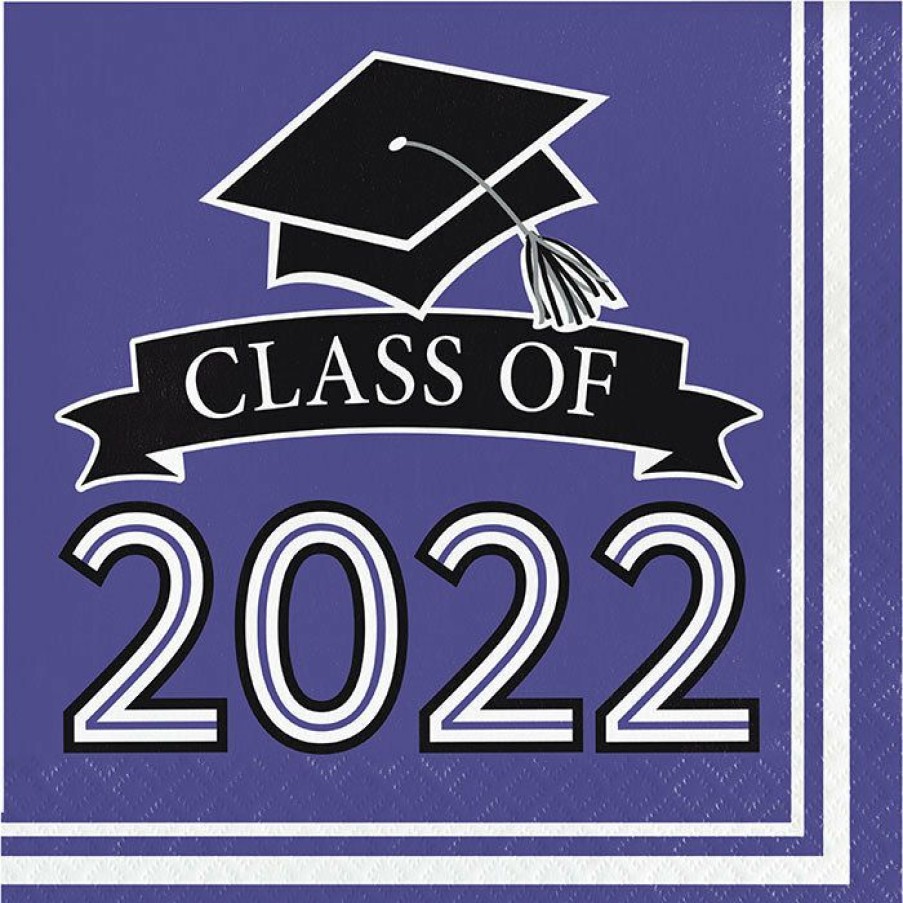 Graduation Party Supplies * | Creative Converting Graduation Party Supplies Purple Class Of 2022 Luncheon Napkins, 36Ct