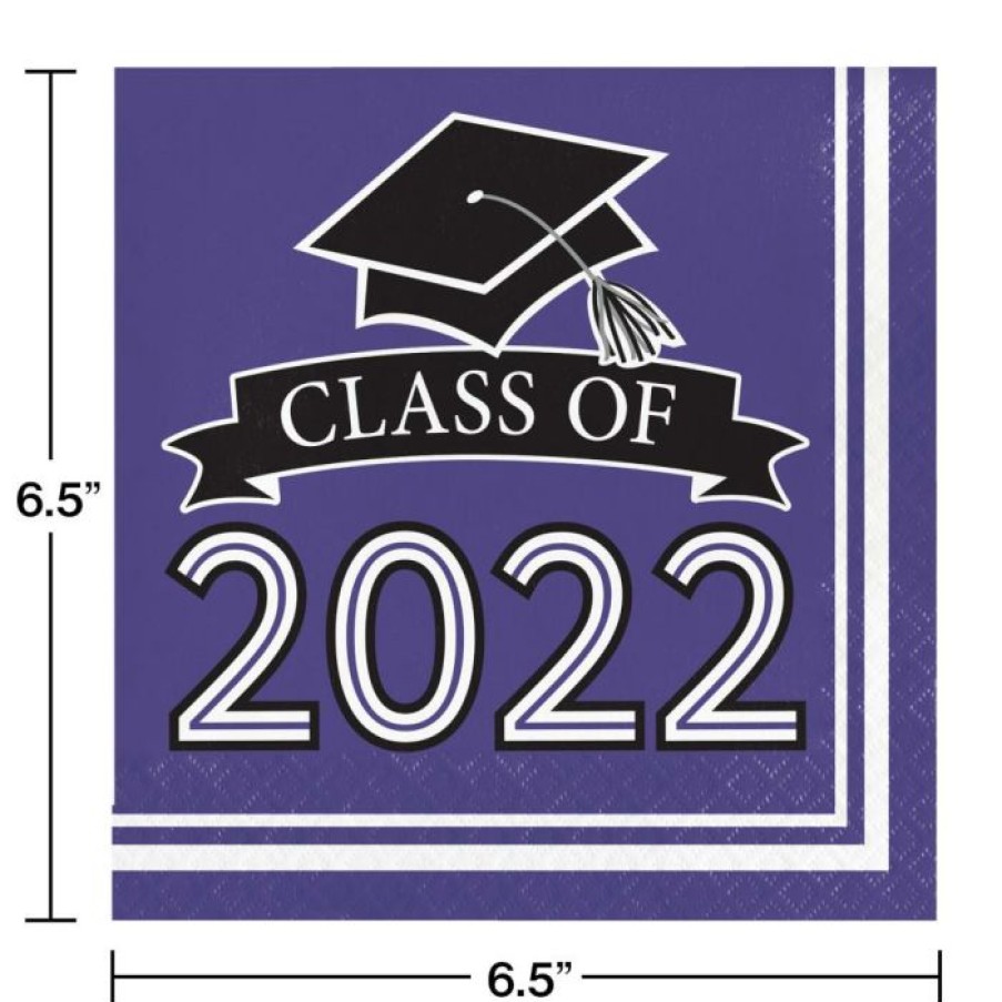 Graduation Party Supplies * | Creative Converting Graduation Party Supplies Purple Class Of 2022 Luncheon Napkins, 36Ct