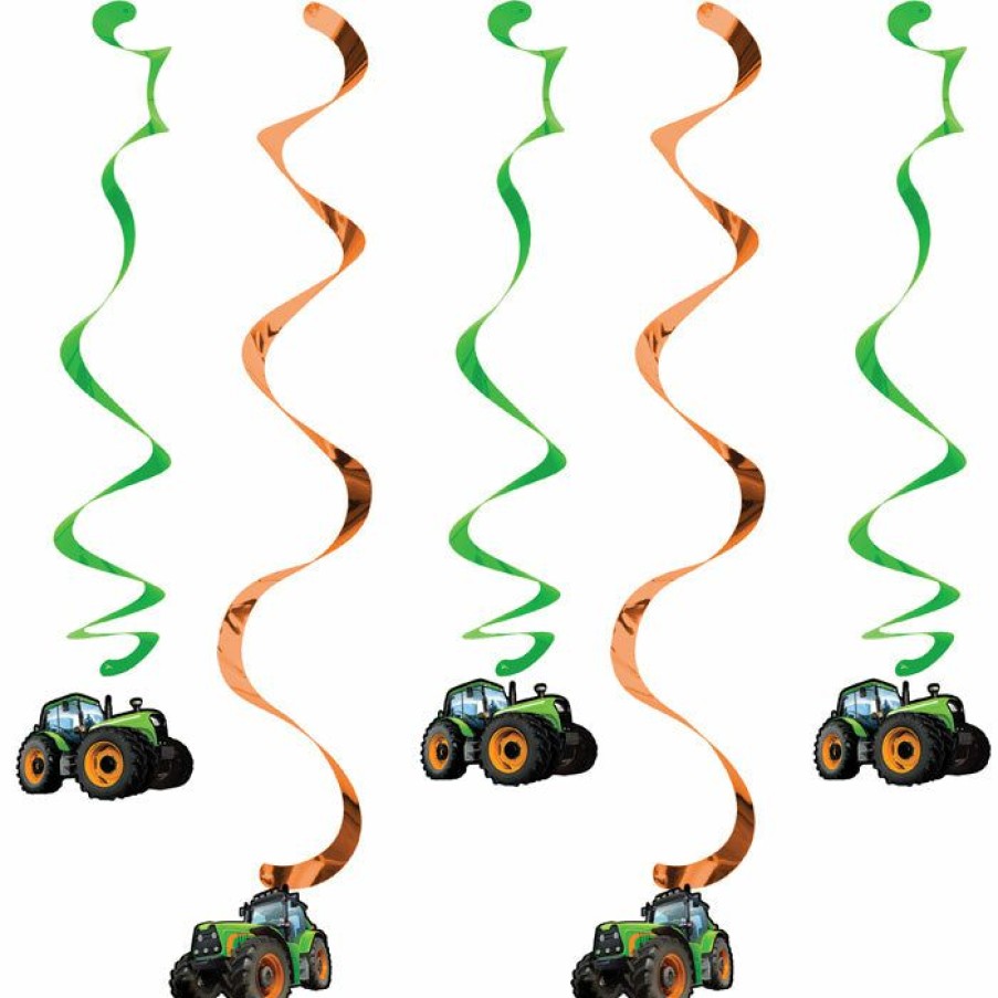 Birthdays * | Creative Converting Tractor Time Dizzy Danglers, 5 Ct Kids Birthday Party Themes