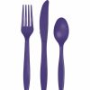 Solid Color Tableware * | Creative Converting Purple Assorted Cutlery, 18 Ct Solid Color Tableware