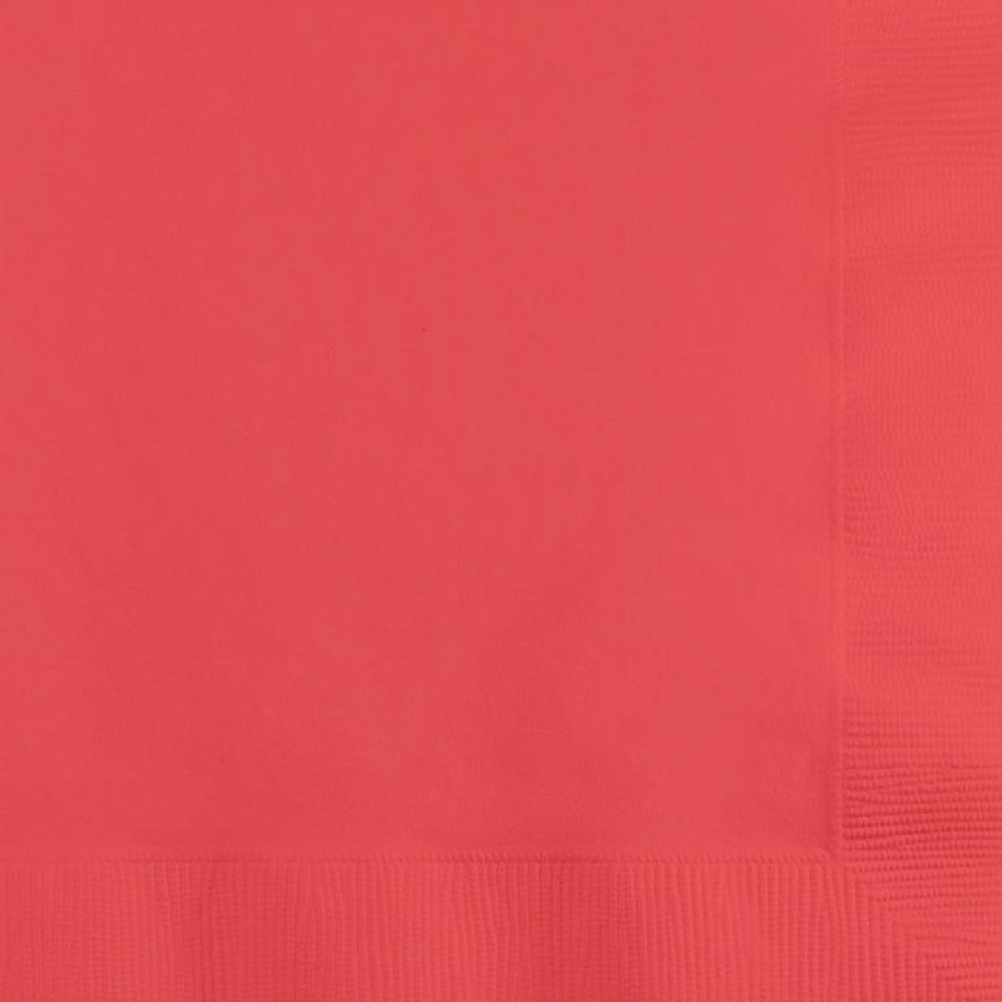 Solid Color Tableware * | Creative Converting Coral Beverage Napkin, 3 Ply, 50 Ct