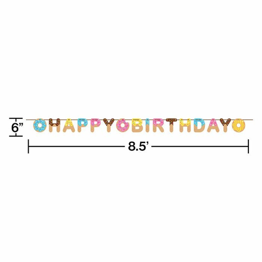 Birthdays * | Creative Converting Kids Birthday Party Themes Donut Time Ribbon Banner