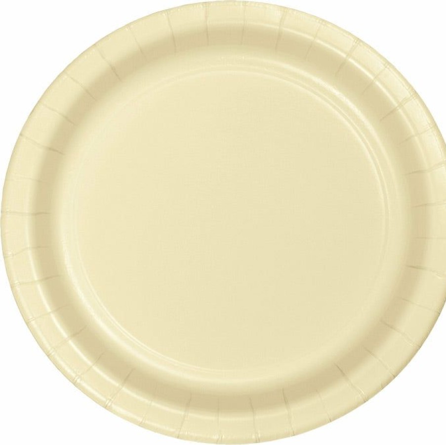 Solid Color Tableware * | Creative Converting Ivory Banquet Plates, 24 Ct Solid Color Tableware