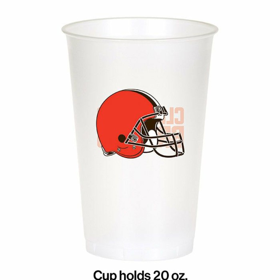 Sports * | Creative Converting Cleveland Browns Plastic Cup, 20Oz, 8 Ct