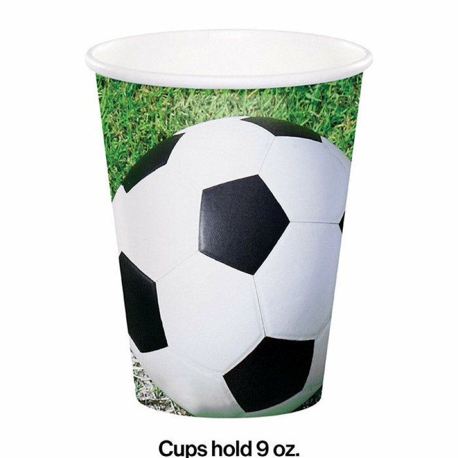 Sports * | Creative Converting Sports Fanatic Soccer Hot/Cold Paper Paper Cups 9 Oz., 8 Ct Soccer Party Decorations