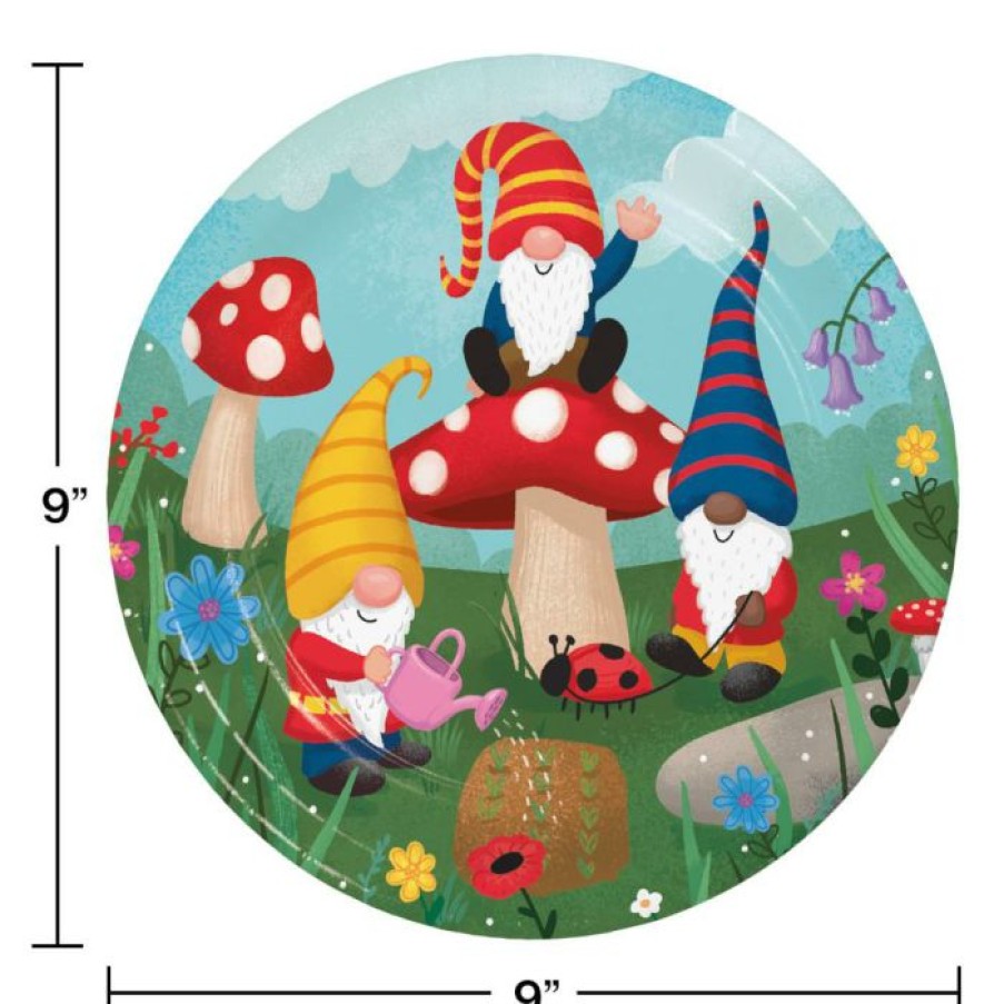 Birthdays * | Creative Converting Party Gnomes Dinner Plate 8Ct Kids Birthday Party Themes