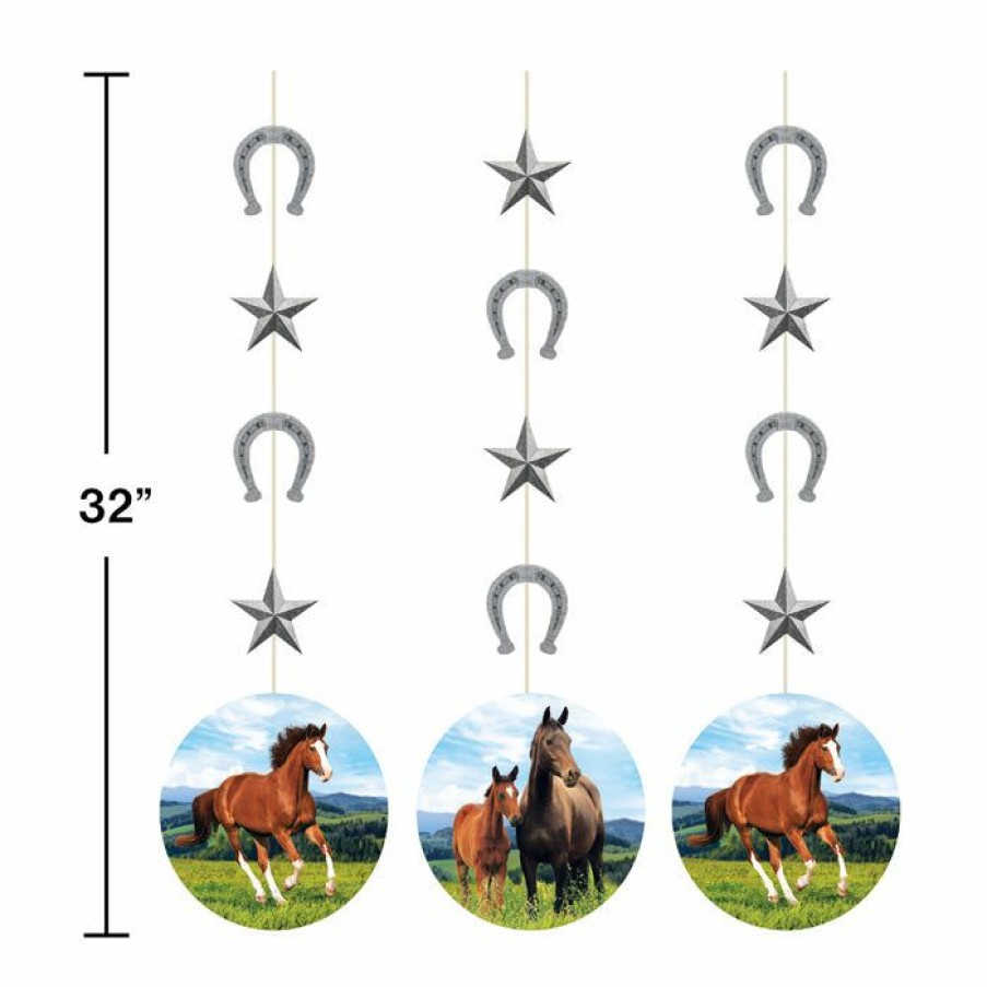 Birthdays * | Creative Converting Kids Birthday Party Themes Horse And Pony Hanging Cutouts, 3 Ct