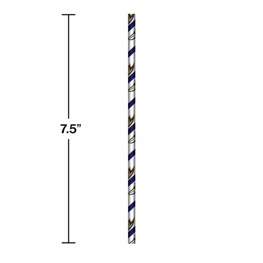 Sports * | Creative Converting Nfl And Football Party Supplies Baltimore Ravens Paper Straws, 24 Ct