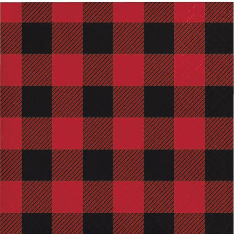 Themed Tableware * | Creative Converting Themed Tableware Buffalo Plaid Beverage Napkins, 16 Ct