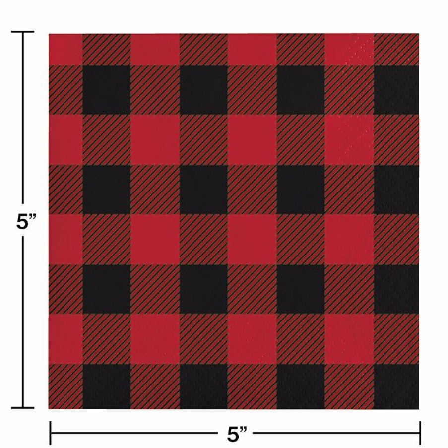 Themed Tableware * | Creative Converting Themed Tableware Buffalo Plaid Beverage Napkins, 16 Ct